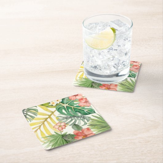 Soft Tropics Rechteckiger Pappuntersetzer (Vor Ort)