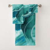 Soft Turquoise Aquamarin Marble Agate Glam #1 #dec Badhandtuch Set (Insitu)