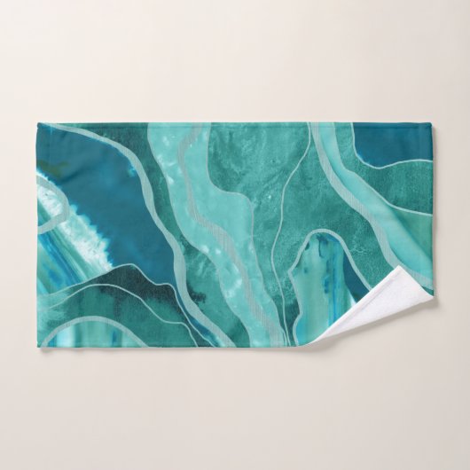 Soft Turquoise Aquamarin Marble Agate Glam #1 #dec Badhandtuch Set (Handtuch)
