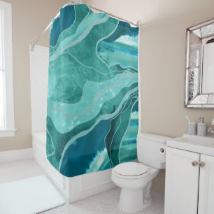Soft Turquoise Aquamarin Marble Agate Glam #1 #dec Duschvorhang