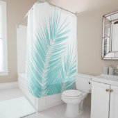 Soft Turquoise Palm Blätter Dream #1 Duschvorhang (Beispiel)