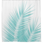 Soft Turquoise Palm Blätter Dream #1 Duschvorhang (Vorderseite)