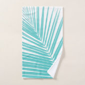 Soft Turquoise Palm Leaf Dream #2 #tropic #wall Badhandtuch Set (Handtuch)