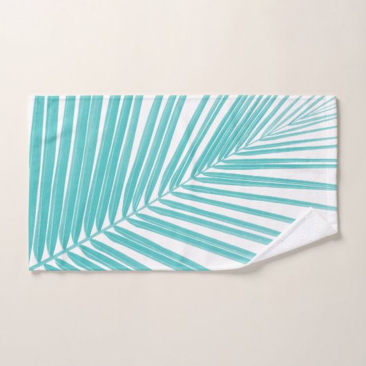 Soft Turquoise Palm Leaf Dream #2 #tropic #wall  Badhandtuch Set (Handtuch)