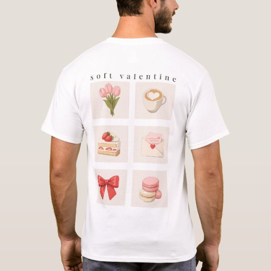 Soft Valentine Aesthetic Mood Board Shirt  (Rückseite)
