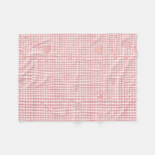 Soft Valentine Gingham Fleece Baby Blanket (Vorderseite (Horizontal))