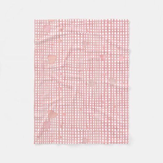 Soft Valentine Gingham Fleece Baby Blanket (Vorderseite)