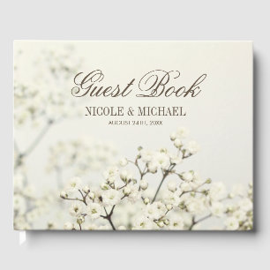 Soft-Vintage Gipskraut-Hochzeit Gästebuch
