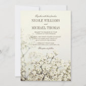 Soft Vintage Gipskraut Hochzeitseinladungen Einladung (Vorderseite)