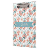 Soft Vintage Spring Pink Floral Personalized Klemmbrett (Links)