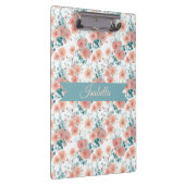 Soft Vintage Spring Pink Floral Personalized Klemmbrett (Rechts)
