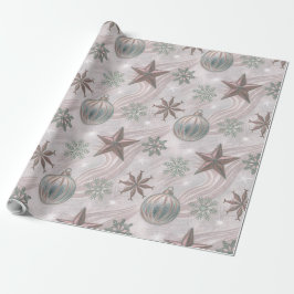 Soft Vintage Winter Ornaments & Snowflakes Geschenkpapier