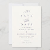 Soft Violet Arch Boho Minimal Leaf Foto Save The Date (Rückseite)