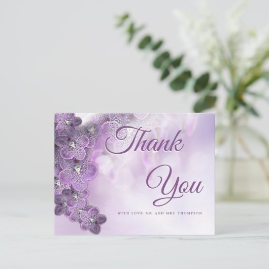 Soft Violet Orchid Design Postkarte (Stehend Vorderseite)