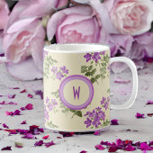 Soft Violet Pattern on Pale Yellow Kaffeetasse
