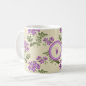 Soft Violet Pattern on Pale Yellow Kaffeetasse (Vorderseite Links)