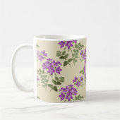 Soft Violet Pattern on Pale Yellow Kaffeetasse (Links)