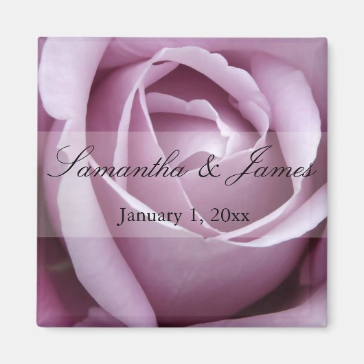 Soft Violet Rose Personal Wedding Magnet (Vorne)