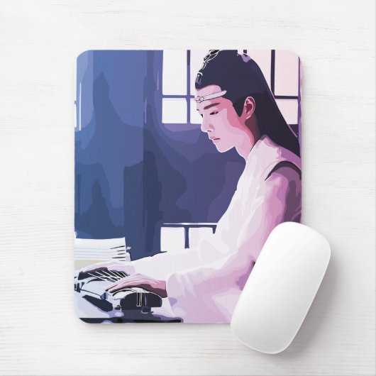 Soft Wangji spielen den Zither Mousepad (Mit Mouse)