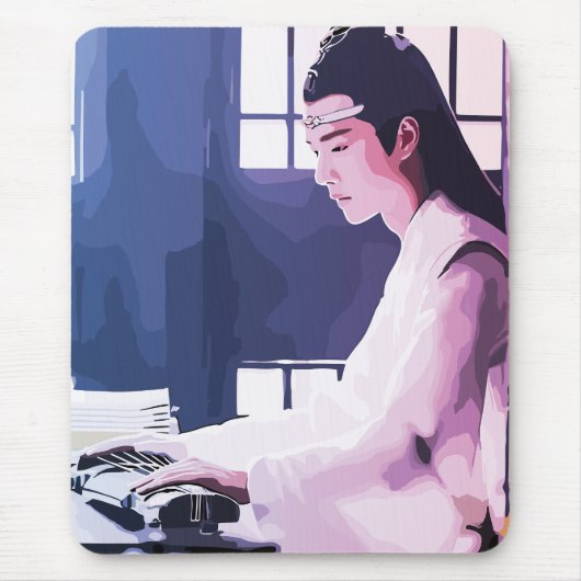 Soft Wangji spielen den Zither Mousepad (Vorne)