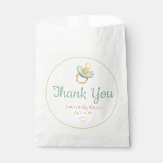 Soft Watercolor Babydusche Geschenktütchen (Vorderseite)