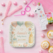 Soft Watercolor Babydusche Pappteller (Party)