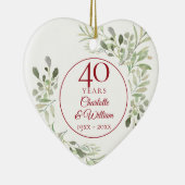 Soft Watercolor-Blätter 40 Jahre Foto Keramik Ornament (Rechts)