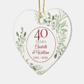 Soft Watercolor-Blätter 40 Jahre Foto Keramik Ornament (Links)