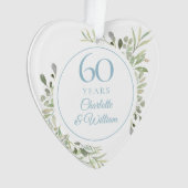 Soft Watercolor-Blätter zum 60. Jahrestag Ornament (Vorderseite)