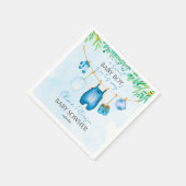 Soft Watercolor Blue Boy Baby Shower Napkins Serviette (Ecke)