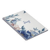 Soft Watercolor Blue Floral Notizblock (Rechte Seite)