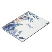 Soft Watercolor Blue Floral Notizblock (Linke Seite)