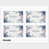 Soft Watercolor Blue Floral Rechteckiger Aufkleber (Blatt)
