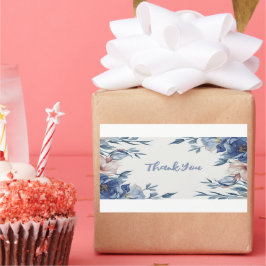 Soft Watercolor Blue Floral Rechteckiger Aufkleber