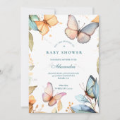 Soft Watercolor Butterfly Baby Shower Einladung (Vorderseite)