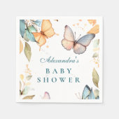 Soft Watercolor Butterfly Baby Shower Serviette (Vorderseite)