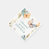 Soft Watercolor Butterfly Baby Shower Serviette (Ecke)