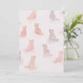 Soft Watercolor Cat Pattern Invitation Einladung (Stehend Vorderseite)