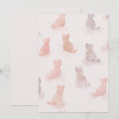 Soft Watercolor Cat Pattern Invitation Einladung (Vorne/Hinten)