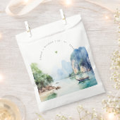 Soft Watercolor Coastal Thailand Seascape Wedding Geschenktütchen (Ausgeschnitten)