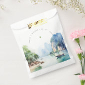 Soft Watercolor Coastal Thailand Seascape Wedding Geschenktütchen (Versiegelt)