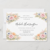 Soft Watercolor Floral Bachelorette Party Einladung (Vorderseite)
