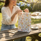 Soft Watercolor Floral Botanical Pattern Mittlere Geschenktüte