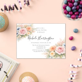 Soft Watercolor Floral Bridal Shower Acryleinladungen