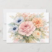 Soft Watercolor Floral Brunch and Bubbly Einladung (Rückseite)