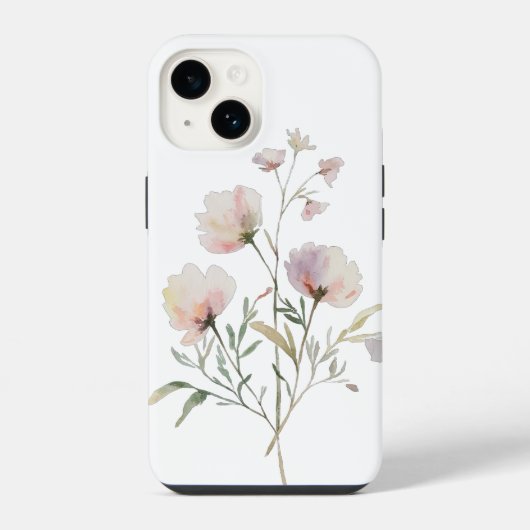 Soft Watercolor Floral iPhone Case Hülle (Rückseite)