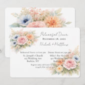 Soft Watercolor Floral Rehearsal Dinner Einladung (Vorne/Hinten)