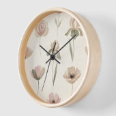 Soft Watercolor Floral Wall Clock Uhr (Winkel)