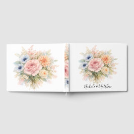Soft Watercolor Floral Wedding Gästebuch