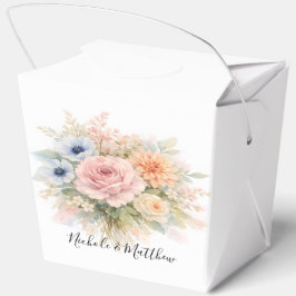 Soft Watercolor Floral Wedding Geschenkschachtel
